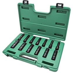 Jogo de Soquete de Impacto Parede Fina Com 13 Peças (ST34398T) - Sata