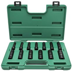 Jogo de Soquete de Impacto Parede Fina Com 13 Peças (ST34398T) - Sata