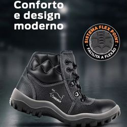 Botina Gran Luxo Preta Com Biqueira Composite (4857GL/EL/IP) - Safetline