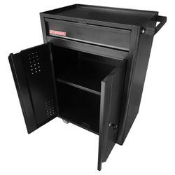 Carrinho Para Ferramentas Fechado Com 1 Gaveta e 2 Portas Preto (NC-11) - Nocram