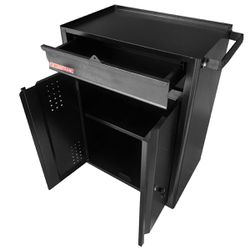 Carrinho Para Ferramentas Fechado Com 1 Gaveta e 2 Portas Preto (NC-11) - Nocram