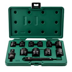 Jogo de Soquete de Impacto Sextavado 1/2'' Com 12 Peças (ST09009SJ) - Sata