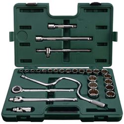 Jogo de Soquetes Estriados Com 28 Peças (ST09090SJ) - Sata