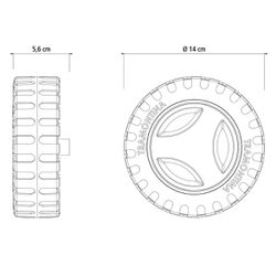 Par de Rodas Dianteiras 140mm + Calotas para Cortador de Grama CE35M2 e CE35P (78795/711) - Tramontina