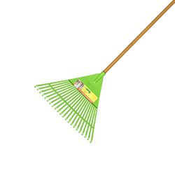 Vassoura Ancinho Plástica 22 Dentes Cabo 120cm FJ 1011 - Trapp