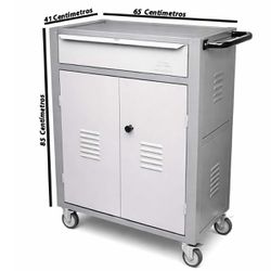 Carrinho Para Ferramentas Fechado Com 1 Gavetas Cinza (C07) - Fercar