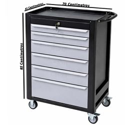 Carrinho Para Ferramentas Fechado Com 6 Gavetas Preto (C08) - Fercar