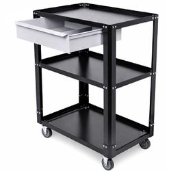 Carrinho Para Ferramentas Desmontável Com 1 Gaveta Preto (CD02) - Fercar