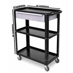 Carrinho Para Ferramentas Desmontável Com 1 Gaveta Preto (CD02) - Fercar