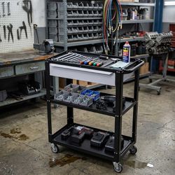 Carrinho Para Ferramentas Desmontável Com 1 Gaveta Preto (CD02) - Fercar