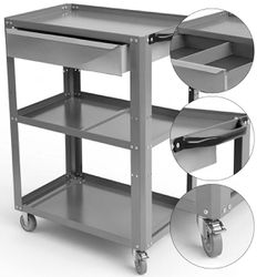 Carrinho Para Ferramentas Desmontável Com 1 Gaveta Cinza (CD02) - Fercar