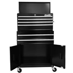 Carrinho Gabinete Fechado Para Ferramentas Com 6 Gavetas Preto e Cinza (O326424) - Onsite