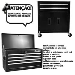 Carrinho Gabinete Fechado Para Ferramentas Com 6 Gavetas Preto e Cinza (O326424) - Onsite
