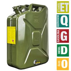 Galão Metálico Para Transferência de Combustíveis 20L - Verde (2064) - Lupus