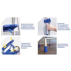 Escada de Alumínio Com 5 Degraus (40000/005) - Tramontina