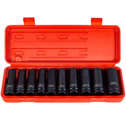 Jogo de Soquete Sextavado de Impacto Longo 1/2'' - 10 Peças (435,0198) - Noll