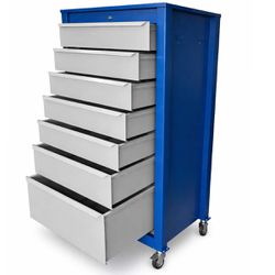 Armário Gaveteiro Com Rodas e 08 Gavetas Azul (126) - Fercar