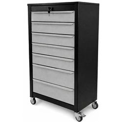 Armário Gaveteiro Com Rodas e 08 Gavetas Preto (1066) - Fercar