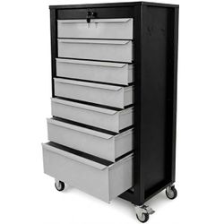 Armário Gaveteiro Com Rodas e 08 Gavetas Preto (1066) - Fercar