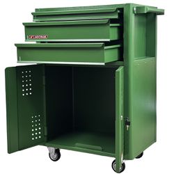 Carrinho Para Ferramentas Fechado Com 3 Gavetas Verde (NC-14) - Nocram