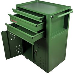 Carrinho Para Ferramentas Fechado Com 3 Gavetas Verde (NC-14) - Nocram