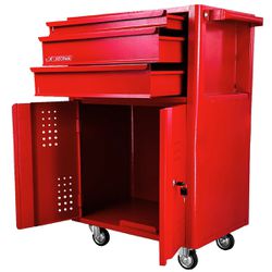 Carrinho Para Ferramentas Fechado Com 3 Gavetas Vermelho (NC-14) - Nocram