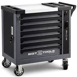 Carrinho Para Ferramentas Com 7 Gavetas e 125 Peças Preto (1205100623) - Sigma