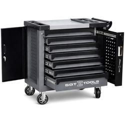 Carrinho Para Ferramentas Com 7 Gavetas e 125 Peças Preto (1205100623) - Sigma