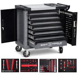 Carrinho Para Ferramentas Com 7 Gavetas e 125 Peças Preto (1205100623) - Sigma