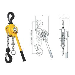 Talha Manual de Alavanca 750Kg x 3 Metros - Berg-Steel