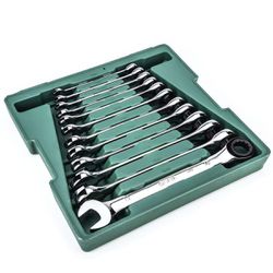 Jogo de Chave Combinada Com Catraca 12 Peças 8mm à 19mm (ST09040-02) - Sata