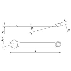 Chave Combinada Plana 55mm (44650/155) - Tramontina Pro