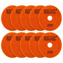 Kit Disco Diamantado Para Polir 4'' GR. 200 Com 10 Unidades (545,0003) - Rocast