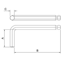 Chave Hexagonal Abaulada 9/64'' (44461/006) - Tramontina Pro