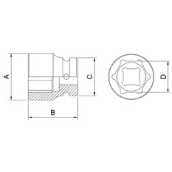 Soquete de Impacto Sextavado 2'' x 1'' (44918/020) - Tramontina Pro