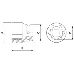 Soquete de Impacto Sextavado 1'' x 1.1/4'' (44918/009) - Tramontina Pro