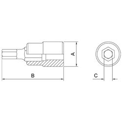 Soquete Hexagonal 3/8'' x 5mm (44812/105) - Tramontina Pro