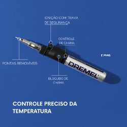 Versatip Pirógrafo e Soldador a Gás Com 07 Acessórios (F0132000LA) - Dremel