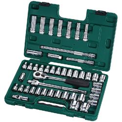 Jogo de Soquetes Sextavados 1/2'' e 3/8'' Com 46 peças (ST09006SJ) - Sata