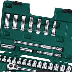 Jogo de Soquetes Sextavados 1/2'' e 3/8'' Com 46 peças (ST09006SJ) - Sata