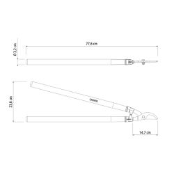 Tesourão de Poda Tipo Bypass Com Cabo 60cm (78360/505) - Tramontina 