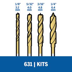 Kit De Brocas Com Ponta De Hélice 4 Peças 631 - Dremel 