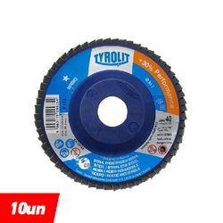 Combo Disco de Lixa Flap Plano 115mm Grana 40 - Basic 28N - 34318568 - TYROLIT