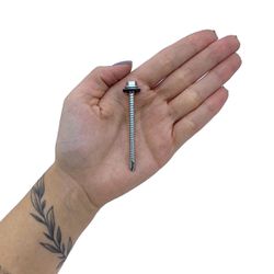 Kit Parafuso Autobrocante Cabeça Sextavada Com Arruela 5,5mm x 2.1/2'' - 16,0006 (Com 100 Unidades) - Nord