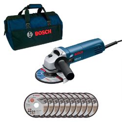 Esmerilhadeira 4.1/2'' GWS 6-115 127V 670W + 10 Discos e Bolsa - Bosch