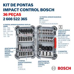 Kit Pontas e Soquetes Bosch Impact Control 36 Peças