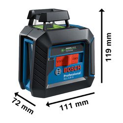 Nível a laser verde de linhas cruzadas Bosch GLL 2-20G 10m
