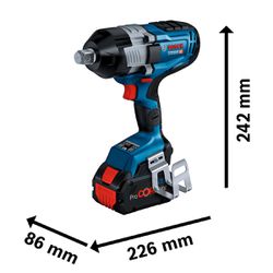 Chave de Impacto GDS 18V-1600HC Com Bateria e Carregador 18V (06019M10E1) - Bosch