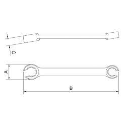 Chave Poligonal Aberta 8 x 10mm (44635/101) - Tramontina Pro