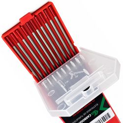 Kit Com 10 Eletrodos em Tungstênio | 2% Tório - Carbografite
